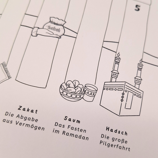 Kinderbuch: Islamische Grundlagen für Kinder (über die fünf Säulen des Islam) 3 - Fasten im Ramadan und Hajj