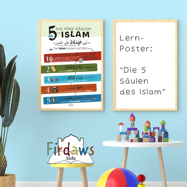 Islamisches Kinderposter über die Säulen des Islam
