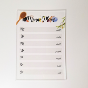 Familien-Essensplaner / Menü-Plan auf Acryl | abwischbar