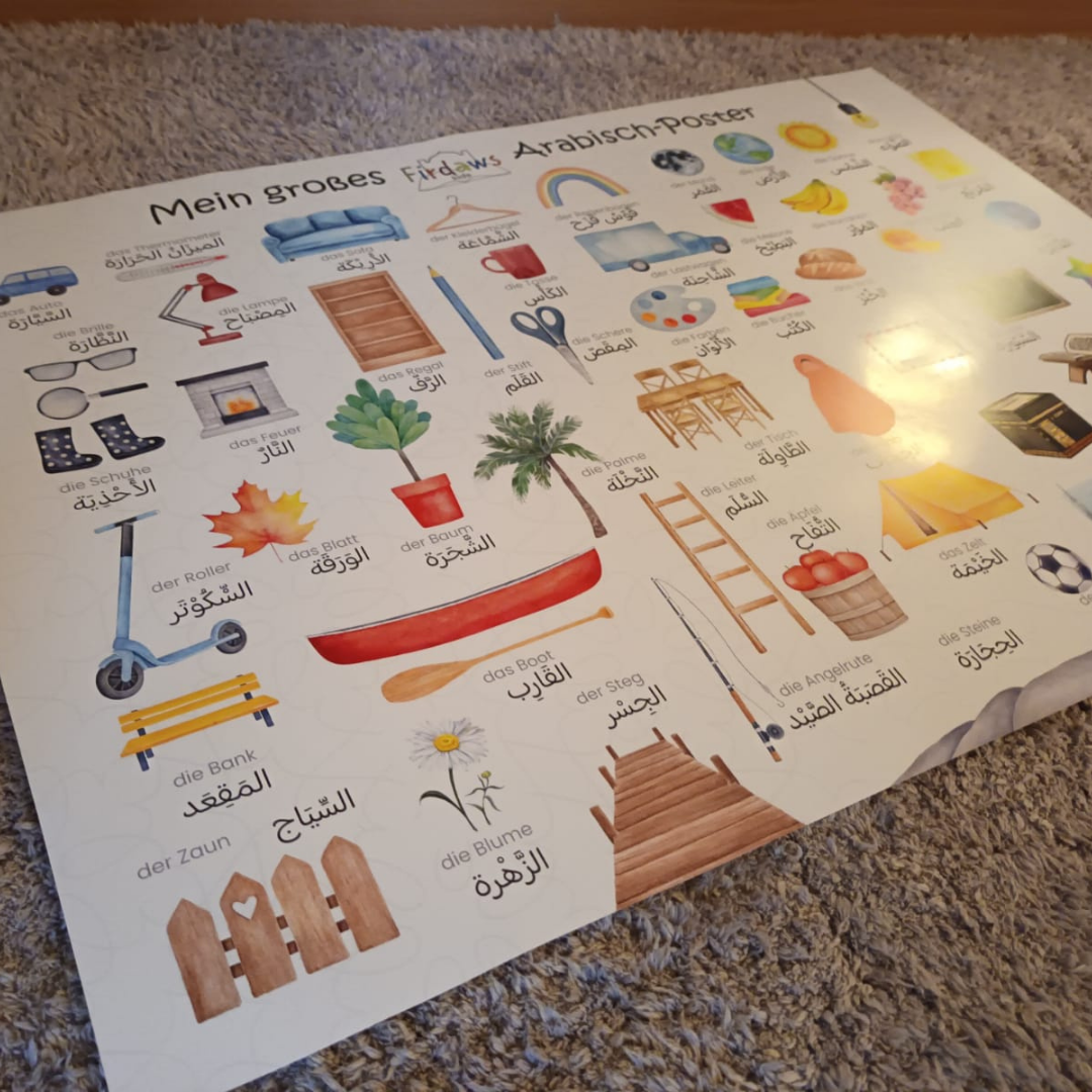 Islamisches Kinderposter für das Kinderzimmer. Lernposter oder Dekoration