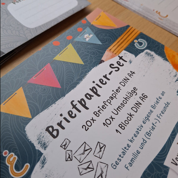 Briefpapier für Kinder mit islamischen Motiven; Islamisches Briefpapier mit Block und Mappe