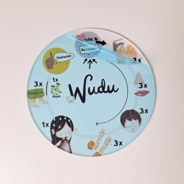 Wudu (Gebetswaschung) für Kinder - Acrylglas ⌀ 16cm