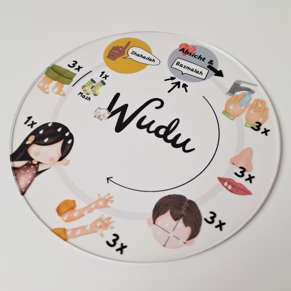 Wudu (Gebetswaschung) für Kinder - Acrylglas ⌀ 16cm