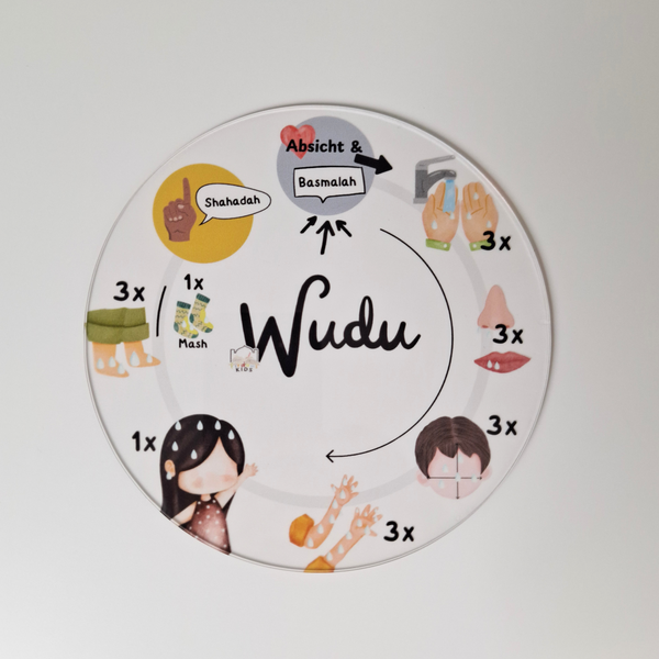Wudu (Gebetswaschung) für Kinder - Acrylglas ⌀ 16cm