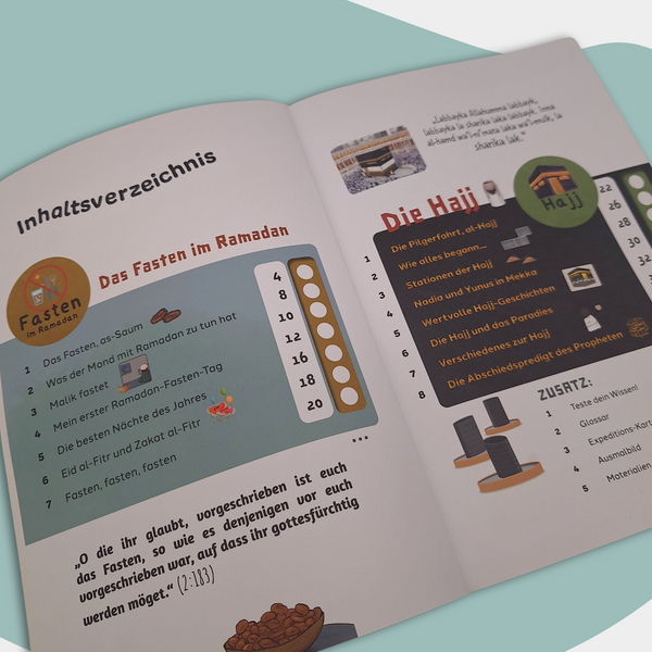 Kinderbuch: Islamische Grundlagen für Kinder (über die fünf Säulen des Islam) 3 - Fasten im Ramadan und Hajj
