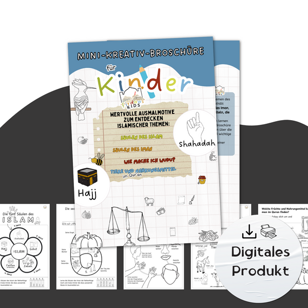 Islam Ausmalheft für Kinder – 5 Säulen, Iman, Wudu & mehr (PDF)