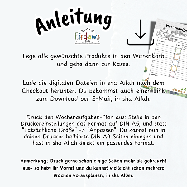 Wochenaufgaben-Planer für den Islam-Unterricht – Struktur & Motivation für muslimische Kinder