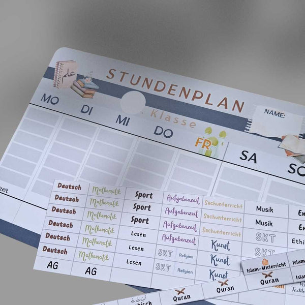 Schule: Islamischer Stundenplan – Digitaler Download (Verschiedene Designs)