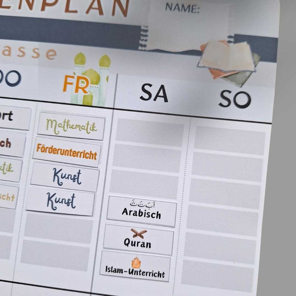 Schule: Islamischer Stundenplan – Digitaler Download (Verschiedene Designs)