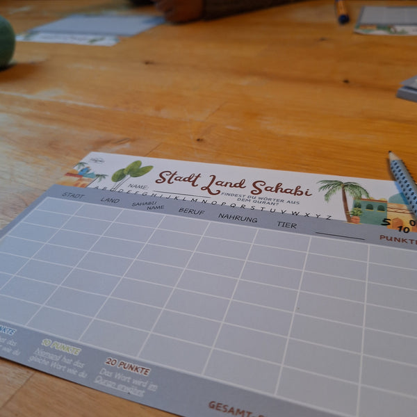 Stadt Land Sahabi- Ein islamisches Gesellschaftsspiel von Firdaws-Kids
