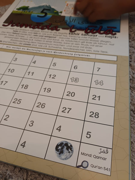 Großer A3 Kinder Hijri-Lernkalender ohne Jahresangabe