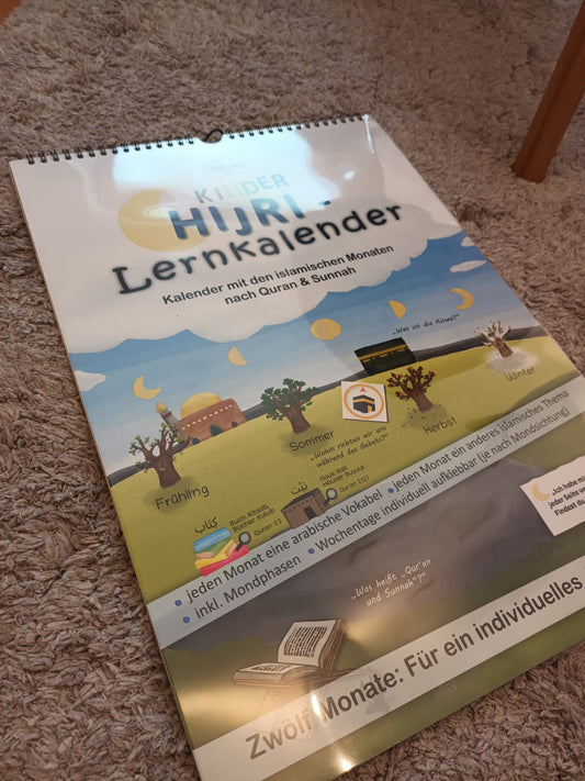 Großer A3 Kinder Hijri-Lernkalender ohne Jahresangabe