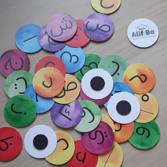Alifba-Magnete, 4,4cm rund